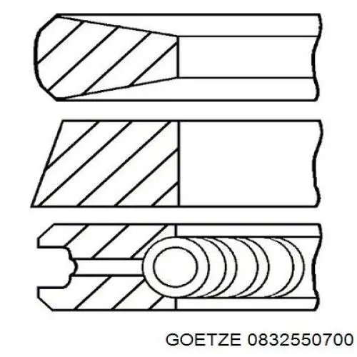Купити 024723050 Mopart Кільця поршневі на 1 циліндр, 2-й ремонт (+0,50)