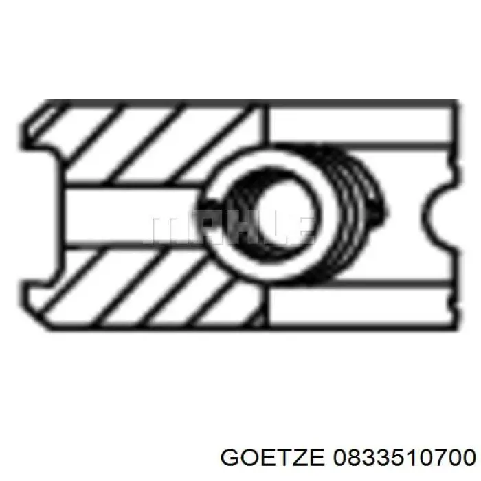 0833510700 Goetze кільця поршневі на 1 циліндр, 2-й ремонт (+0,50)