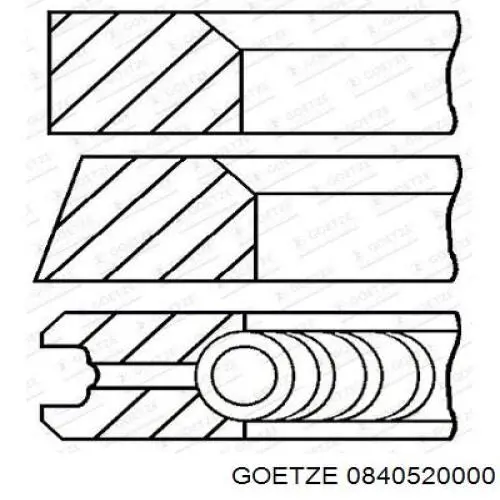 Кільця поршневі на 1 циліндр, STD. Goetze 0840520000 ціна, від 9.50 USD