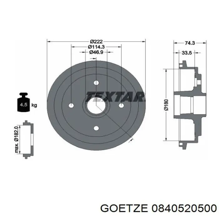 0840520500 Goetze кільця поршневі на 1 циліндр, 1-й ремонт (+0,25)