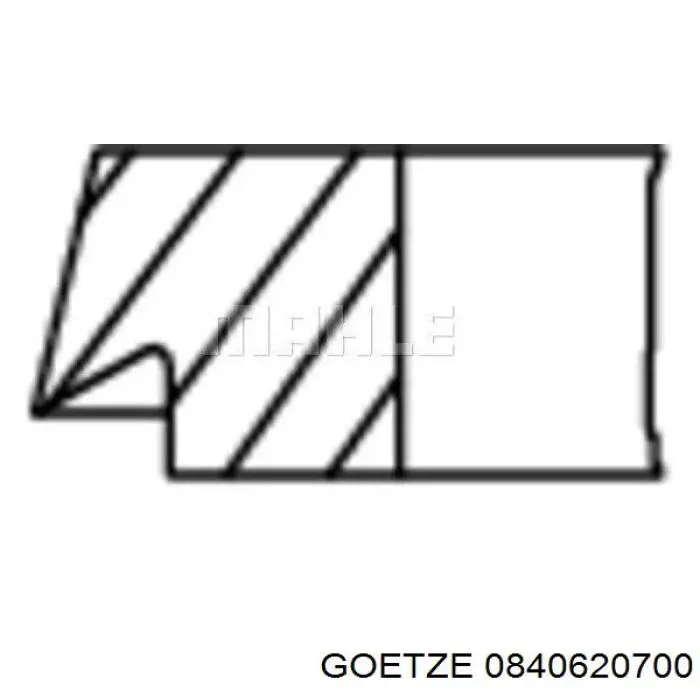 0840620700 Goetze кільця поршневі на 1 циліндр, 2-й ремонт (+0,50)