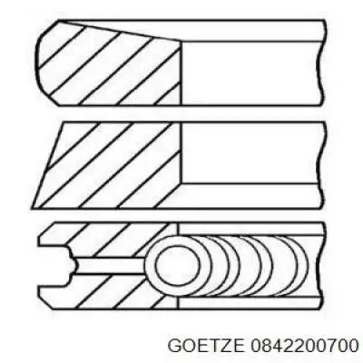 0842200700 Goetze Кільця поршневі на 1 циліндр, 2-й ремонт (+0,50)
