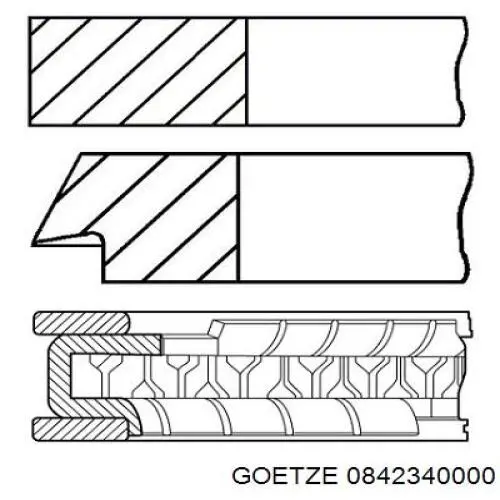 Купити 2L3Z18472BC Ford Кільця поршневі на 1 циліндр, STD.