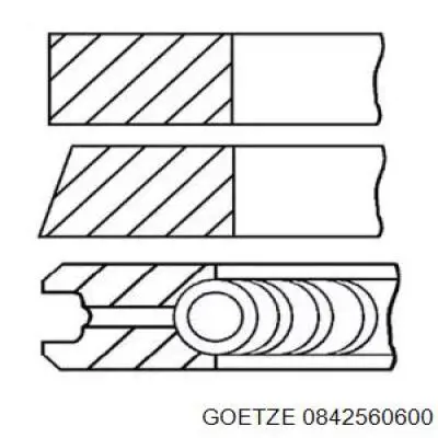 842560600 Goetze кільця поршневі на 1 циліндр, 2-й ремонт (+0,50)