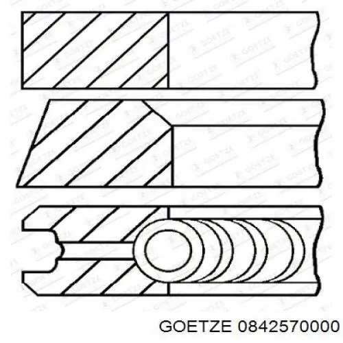 Кільця поршневі на 1 циліндр, STD. Goetze 0842570000 ціна, від 14.89 USD