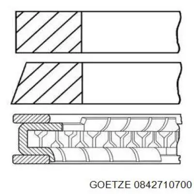 Купити 0842710700 Goetze Кільця поршневі на 1 циліндр, 2-й ремонт (+0,50)