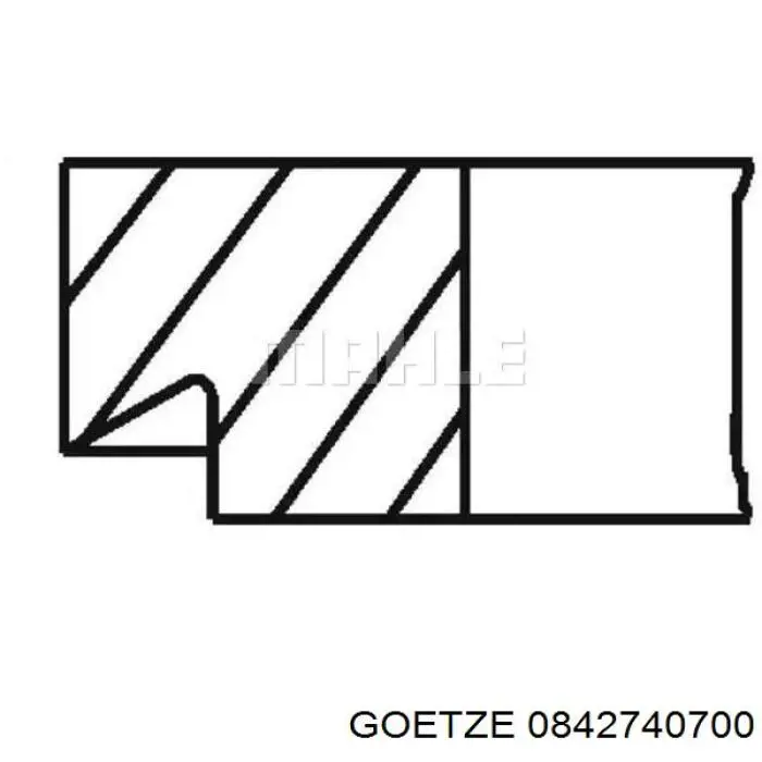 00523N2 Knecht-Mahle кільця поршневі на 1 циліндр, 2-й ремонт (+0,50)