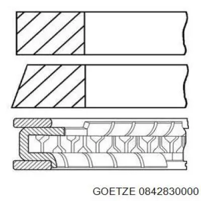 Кільця поршневі на 1 циліндр, STD. Goetze 0842830000 ціна, від 17.76 USD