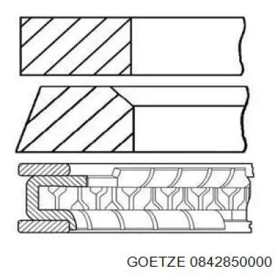 0842850000 Goetze Кільця поршневі на 1 циліндр, STD.