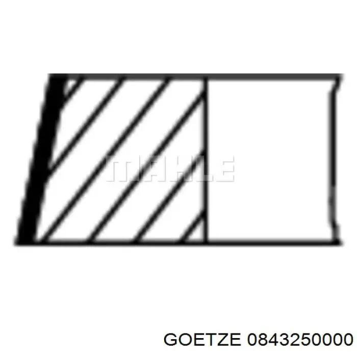 Кільця поршневі на 1 циліндр, STD. 0843250000 Goetze