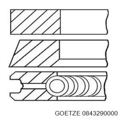 Кільця поршневі на 1 циліндр, STD. Kolbenschmidt 800111210000 ціна, від 17.86 USD