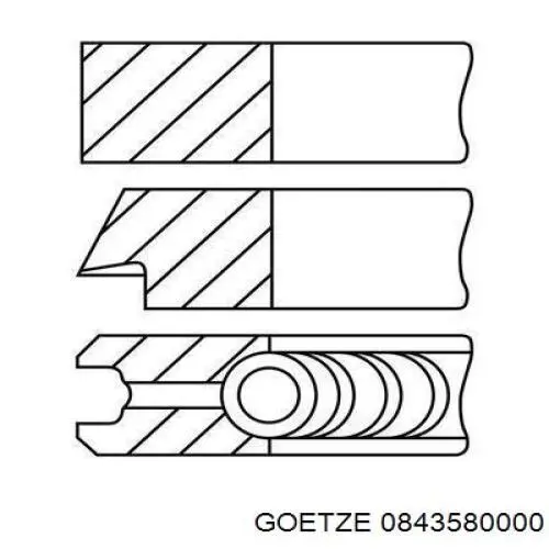 Кільця поршневі на 1 циліндр, STD. 800058510000 Kolbenschmidt