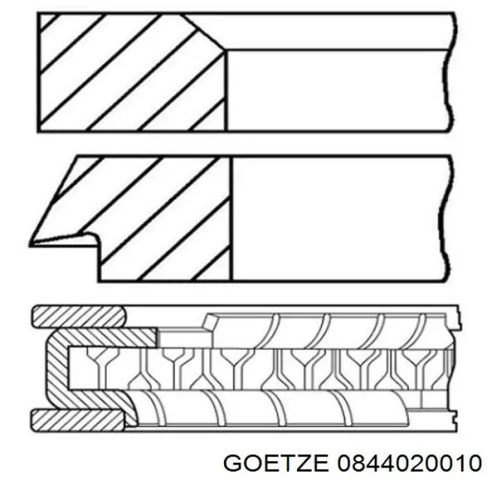 Кільця поршневі на 1 циліндр, STD. Goetze 0844020010 ціна, від 11.77 USD