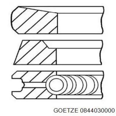 0844030000 Goetze Кільця поршневі на 1 циліндр, STD.