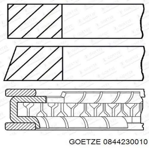 Купити 0844230010 Goetze Кільця поршневі на 1 циліндр, STD.