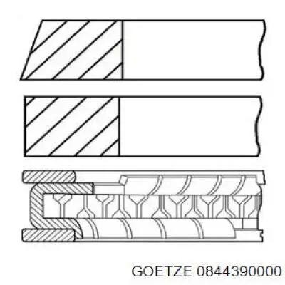 Купити 0844390000 Goetze Кільця поршневі на 1 циліндр, STD.