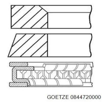 Кільця поршневі на 1 циліндр, STD. 0844720000 Goetze