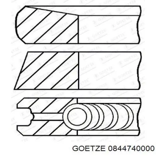 Кольца поршневые STD. GOETZE 0844740000