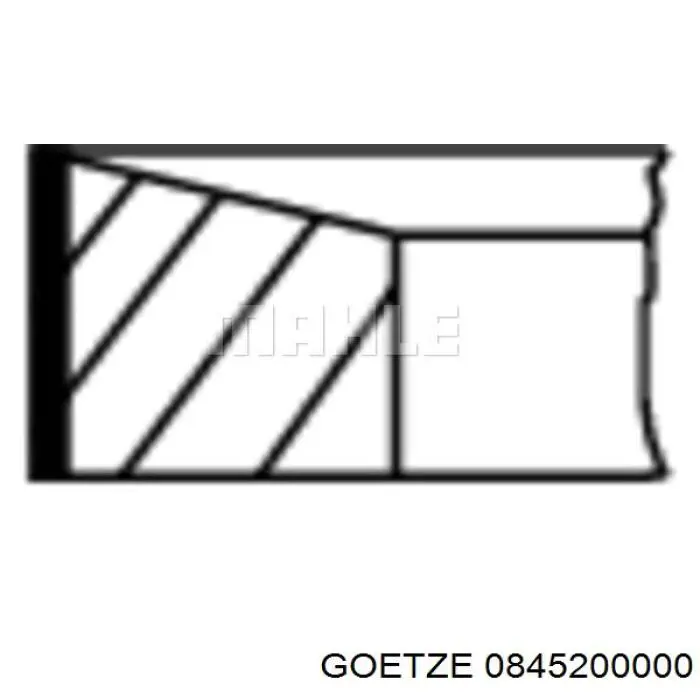 0845200000 Goetze Кільця поршневі на 1 циліндр, STD.