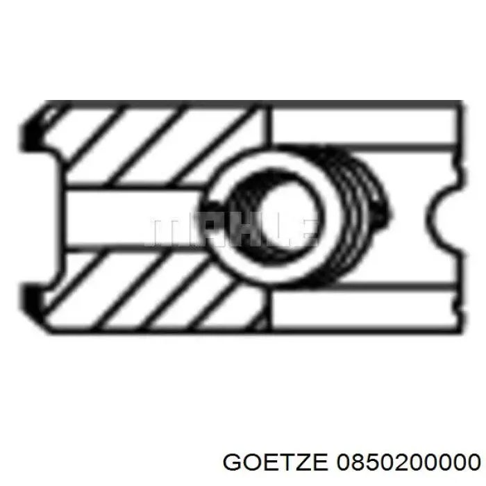 0850200000 Goetze Кільця поршневі на 1 циліндр, STD.