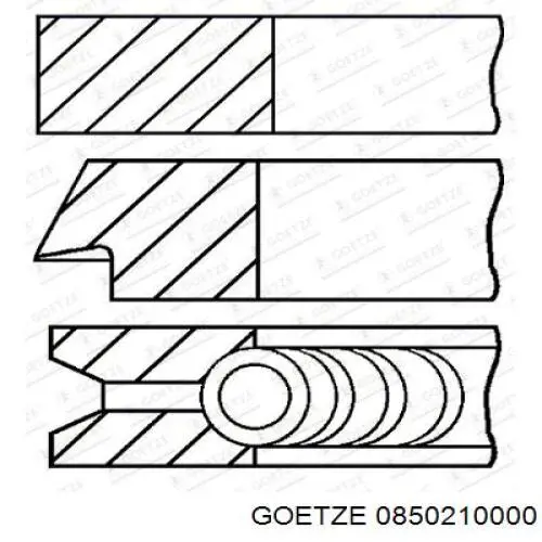 Кільця поршневі на 1 циліндр, STD. Goetze 850210000 ціна, від 15.03 USD