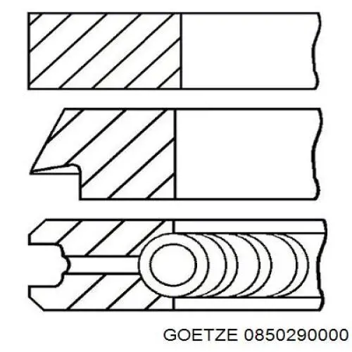 Кільця поршневі на 1 циліндр, STD. Goetze 0850290000 ціна, від 13.31 USD
