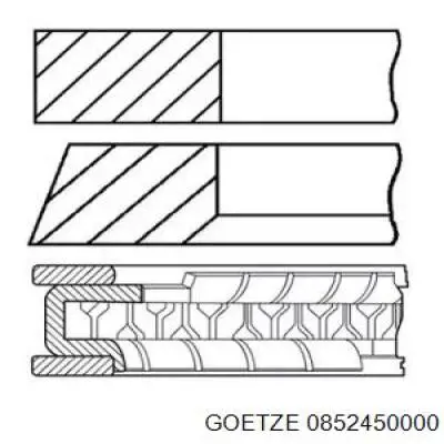 Кільця поршневі на 1 циліндр, STD. Goetze 0852450000 ціна, від 42.61 USD