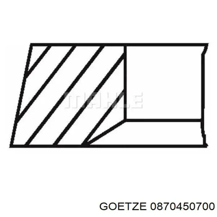 0870450700 Goetze кільця поршневі на 1 циліндр, 2-й ремонт (+0,50)