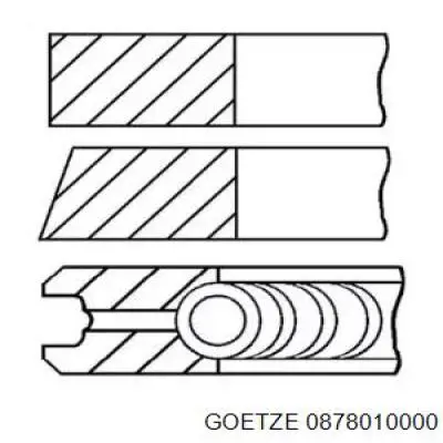 Кільця поршневі на 1 циліндр, STD. 0878010000 Goetze