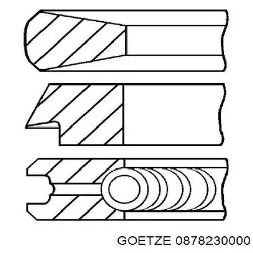 0878230000 Goetze Кільця поршневі на 1 циліндр, STD.