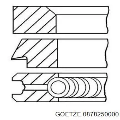 Кільця поршневі на 1 циліндр, STD. 0878250000 Goetze