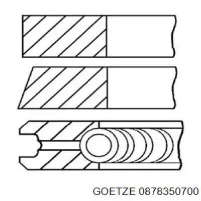 878350700 Goetze кільця поршневі на 1 циліндр, 2-й ремонт (+0,50)