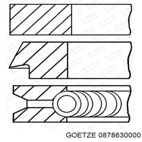 Кільця поршневі на 1 циліндр, STD. Goetze 0878630000 ціна, від 8.65 USD