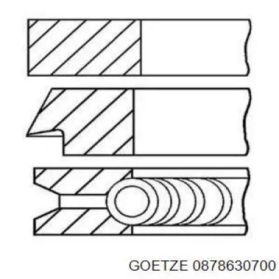 0878630700 Goetze кільця поршневі на 1 циліндр, 2-й ремонт (+0,50)