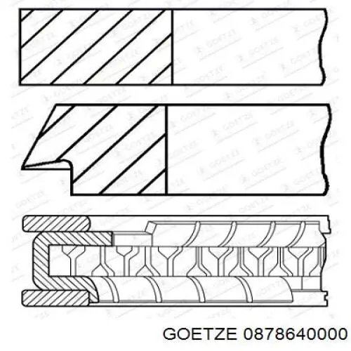 Кільця поршневі на 1 циліндр, STD. Goetze 0878640000 ціна, від 13.47 USD