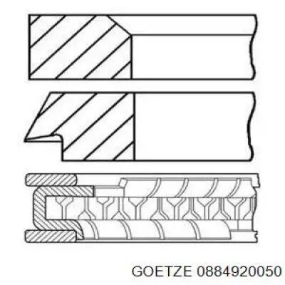 0884920050 Goetze Кільця поршневі на 1 циліндр, STD.
