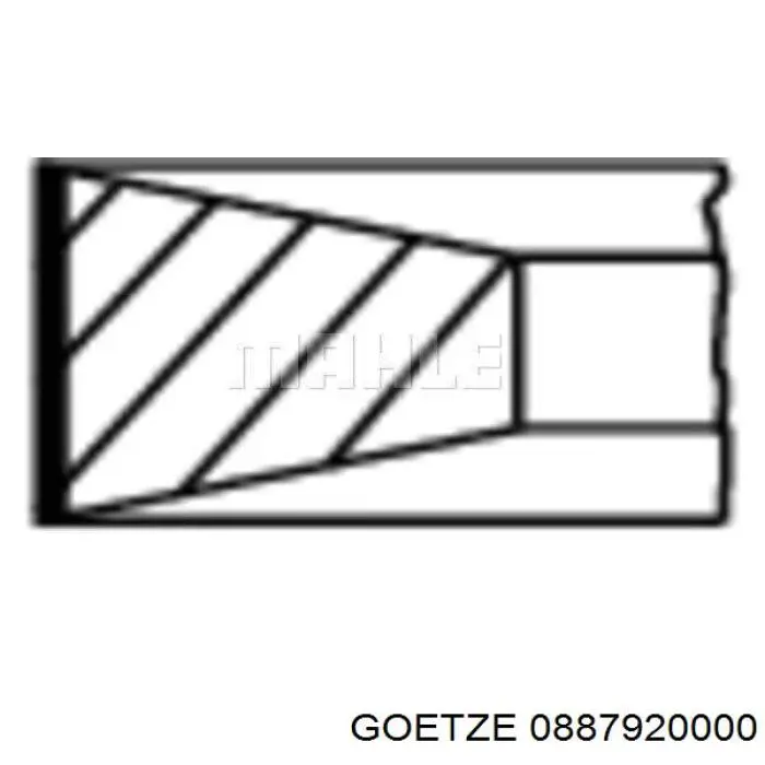 Кільця поршневі на 1 циліндр, STD. 0887920000 Goetze