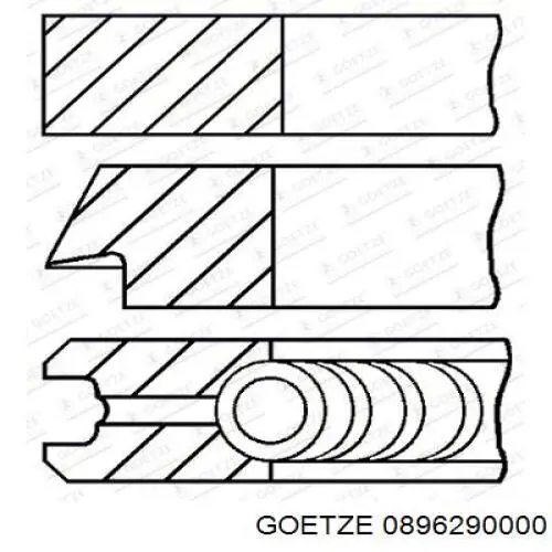 0896290000 Goetze Кільця поршневі на 1 циліндр, STD.