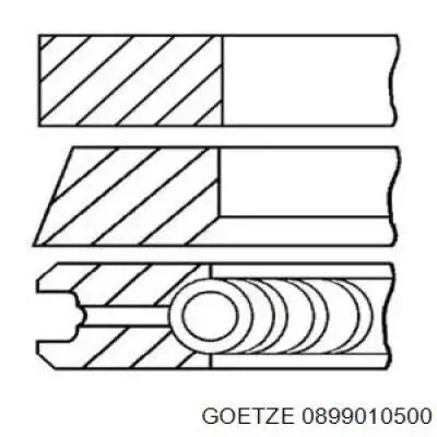 899010500 Goetze кільця поршневі на 1 циліндр, 1-й ремонт (+0,25)