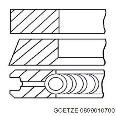 0899010700 Goetze кільця поршневі на 1 циліндр, 2-й ремонт (+0,50)