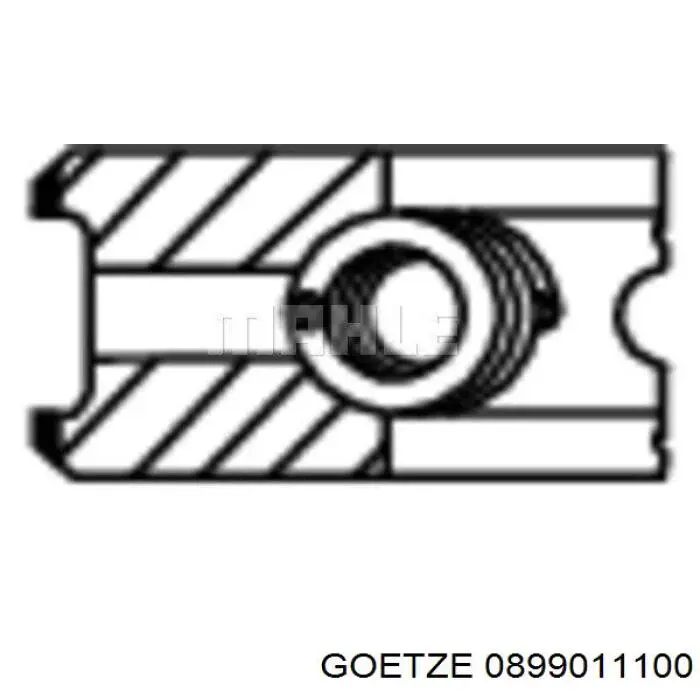 0899011100 Goetze кільця поршневі на 1 циліндр, 4-й ремонт (+1,00)