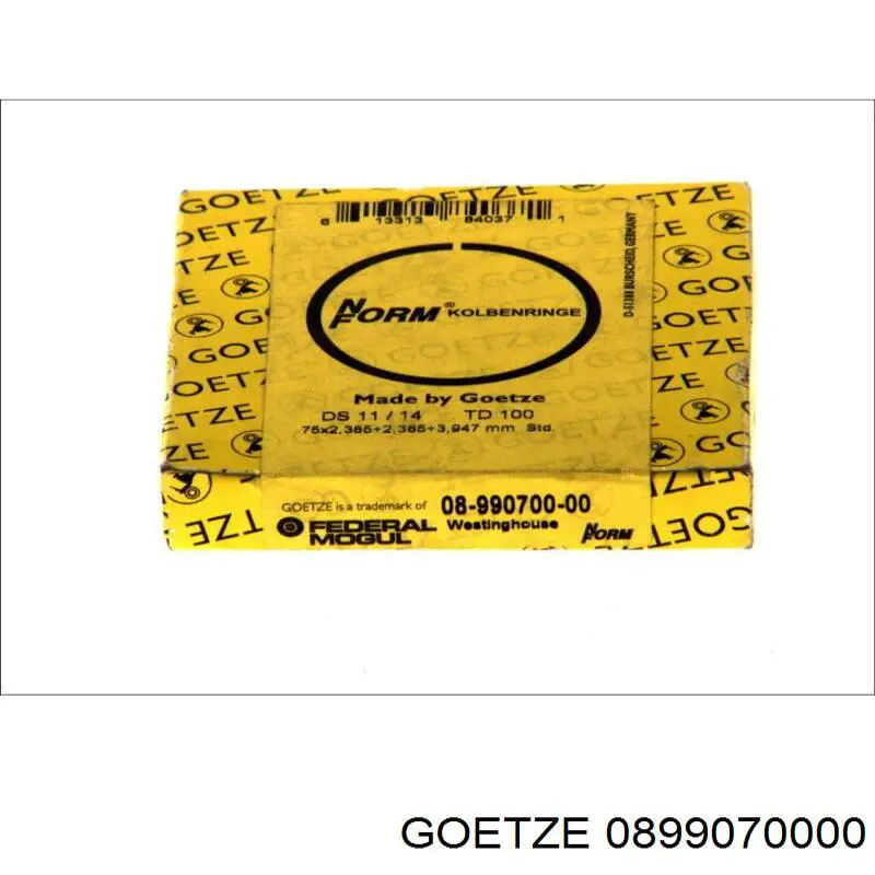 0899070000 Goetze Кільця поршневі компресора, на 1 циліндр, STD