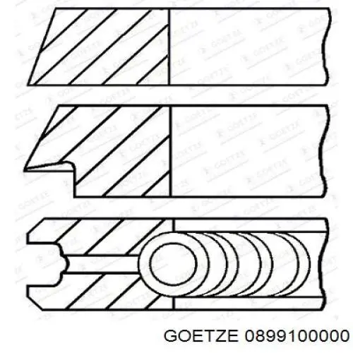 0899100000 Goetze Кільця поршневі на 1 циліндр, STD.