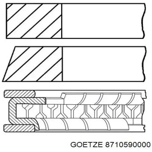 Поршень в комплекті на 1 циліндр, STD 1029078000 Mopart