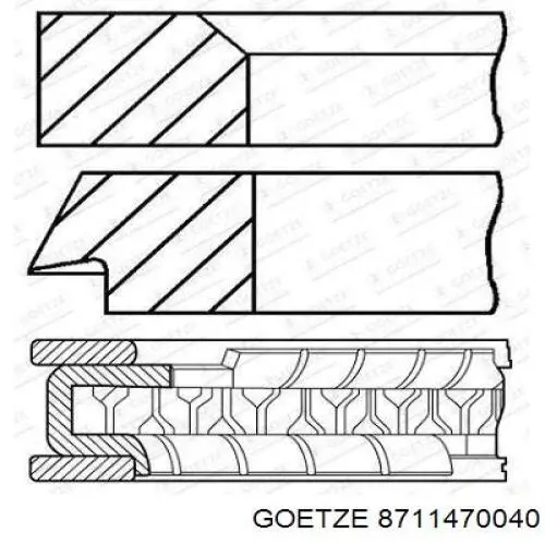 8711470040 Goetze Поршня на 1 циліндр, STD