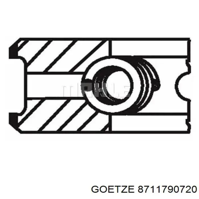 Поршень в комплекті на 1 циліндр, 2-й ремонт (+0,50) 8711790720 Goetze