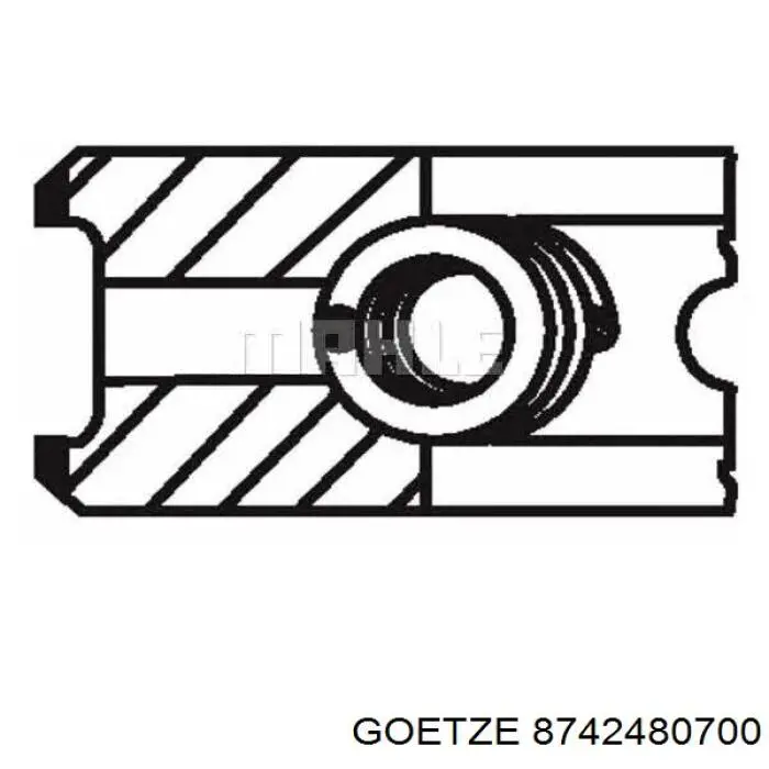 8742480700 Goetze поршень в комплекті на 1 циліндр, 2-й ремонт (+0,50)