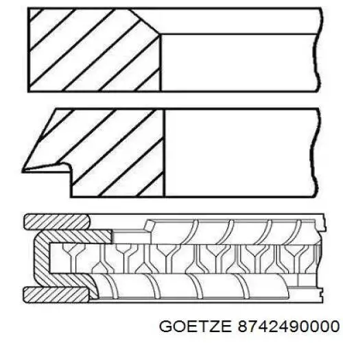 Поршень в комплекті на 1 циліндр, STD 8742490000 Goetze