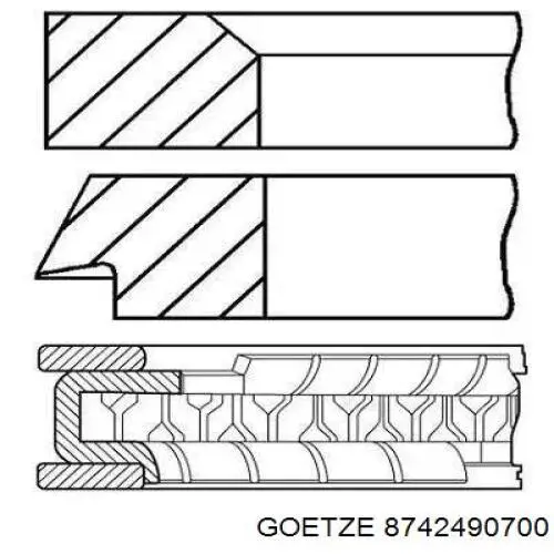 Поршень в комплекті на 1 циліндр, 2-й ремонт (+0,50) 021PI00125002 Mahle Original