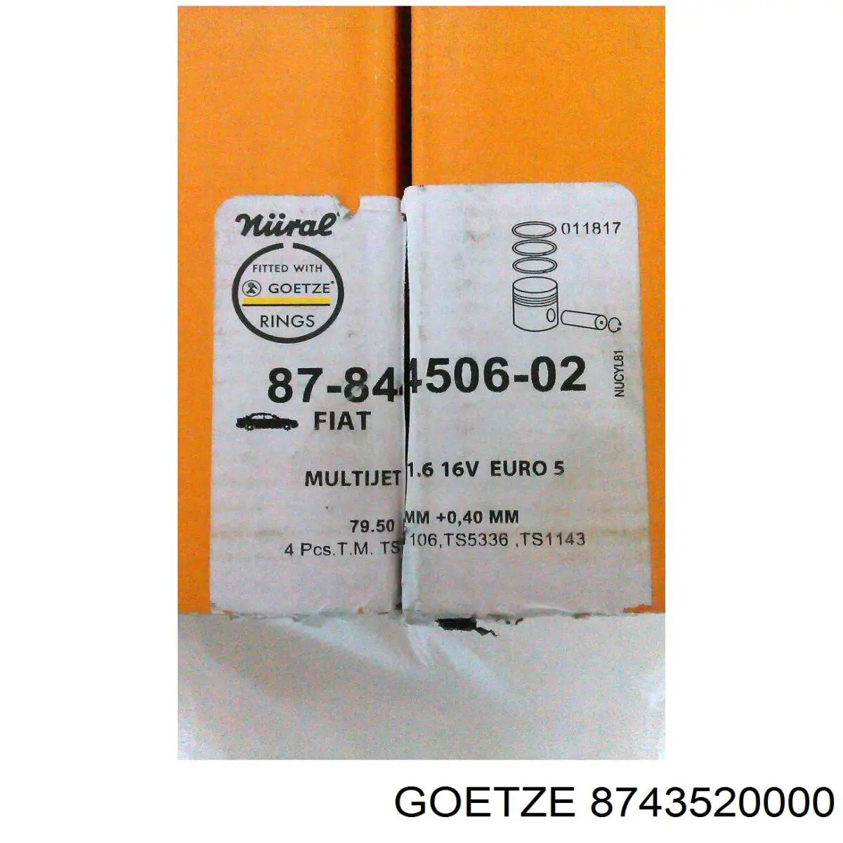 8743520000 Goetze Поршня на 1 циліндр, STD